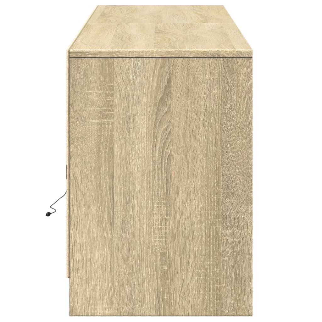 Modern Wooden 70 Inch TV Tele Stand Unit Cabinet With LED Lights & Storage