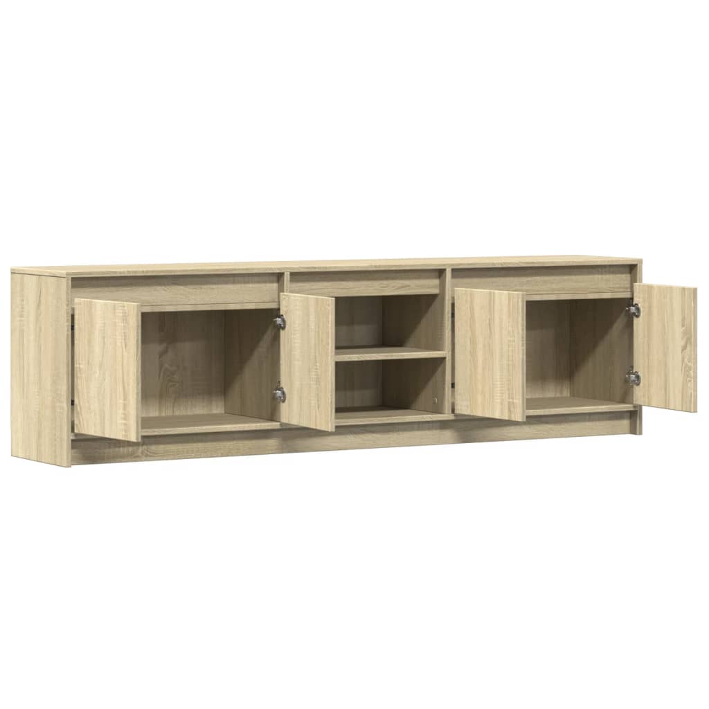 Modern Wooden 70 Inch TV Tele Stand Unit Cabinet With LED Lights & Storage