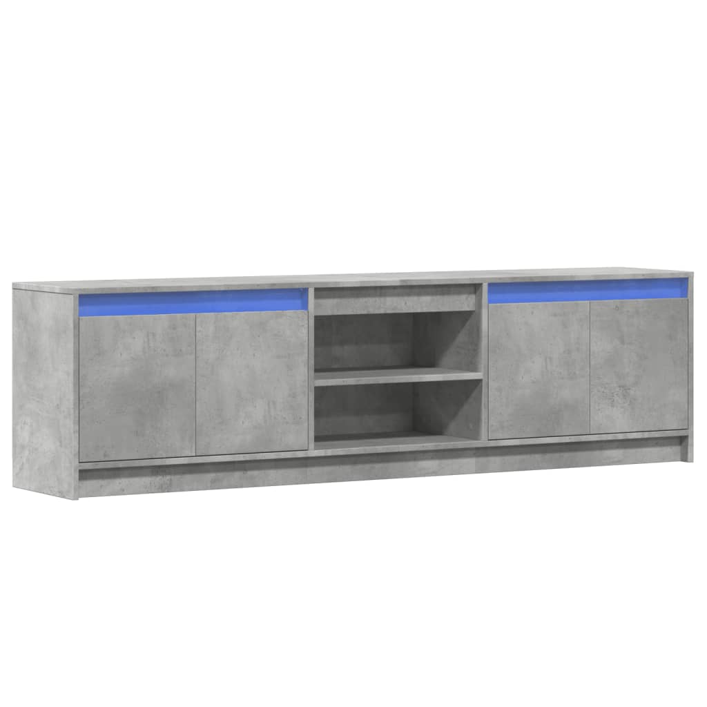Modern Wooden 70 Inch TV Tele Stand Unit Cabinet With LED Lights & Storage