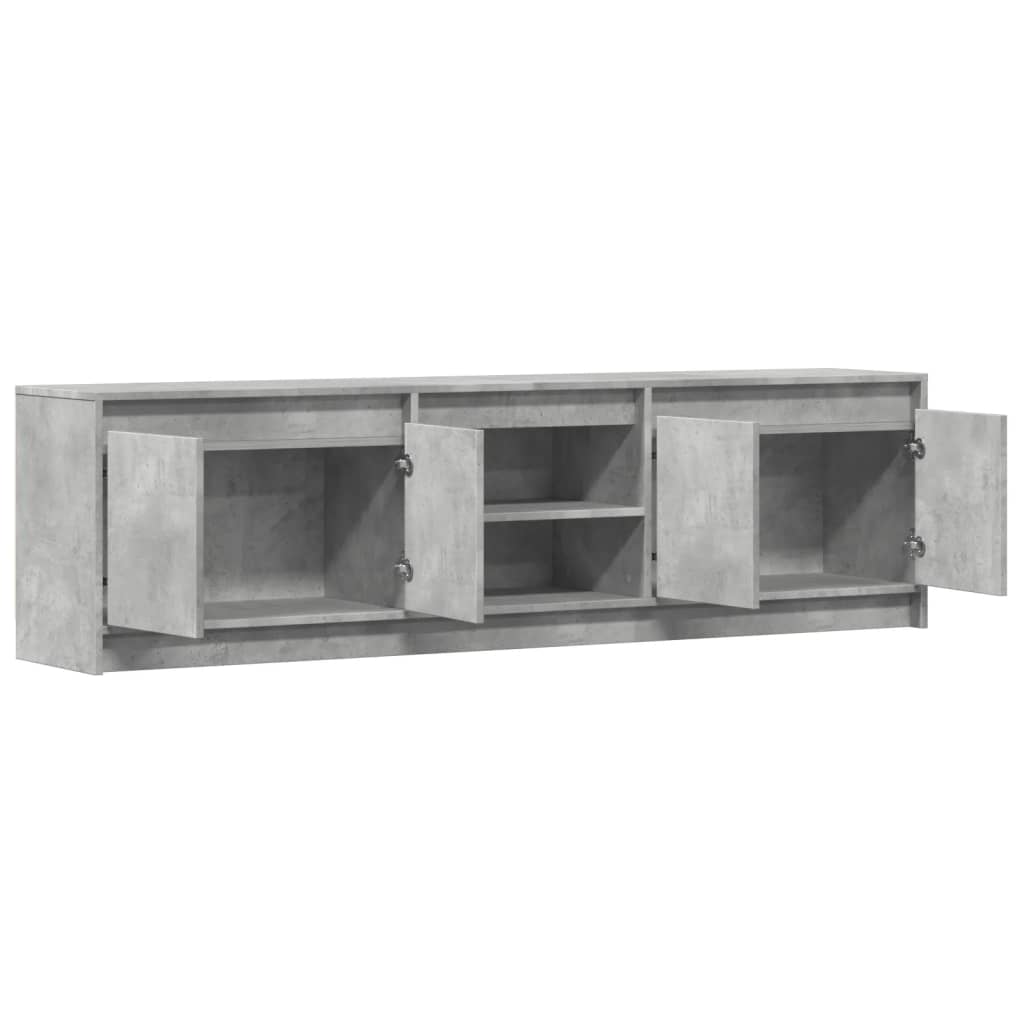Modern Wooden 70 Inch TV Tele Stand Unit Cabinet With LED Lights & Storage