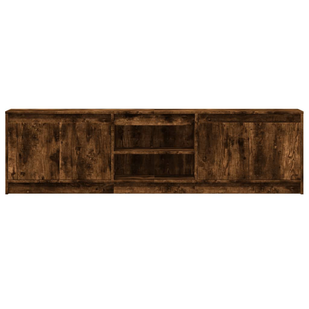 Modern Wooden 70 Inch TV Tele Stand Unit Cabinet With LED Lights & Storage