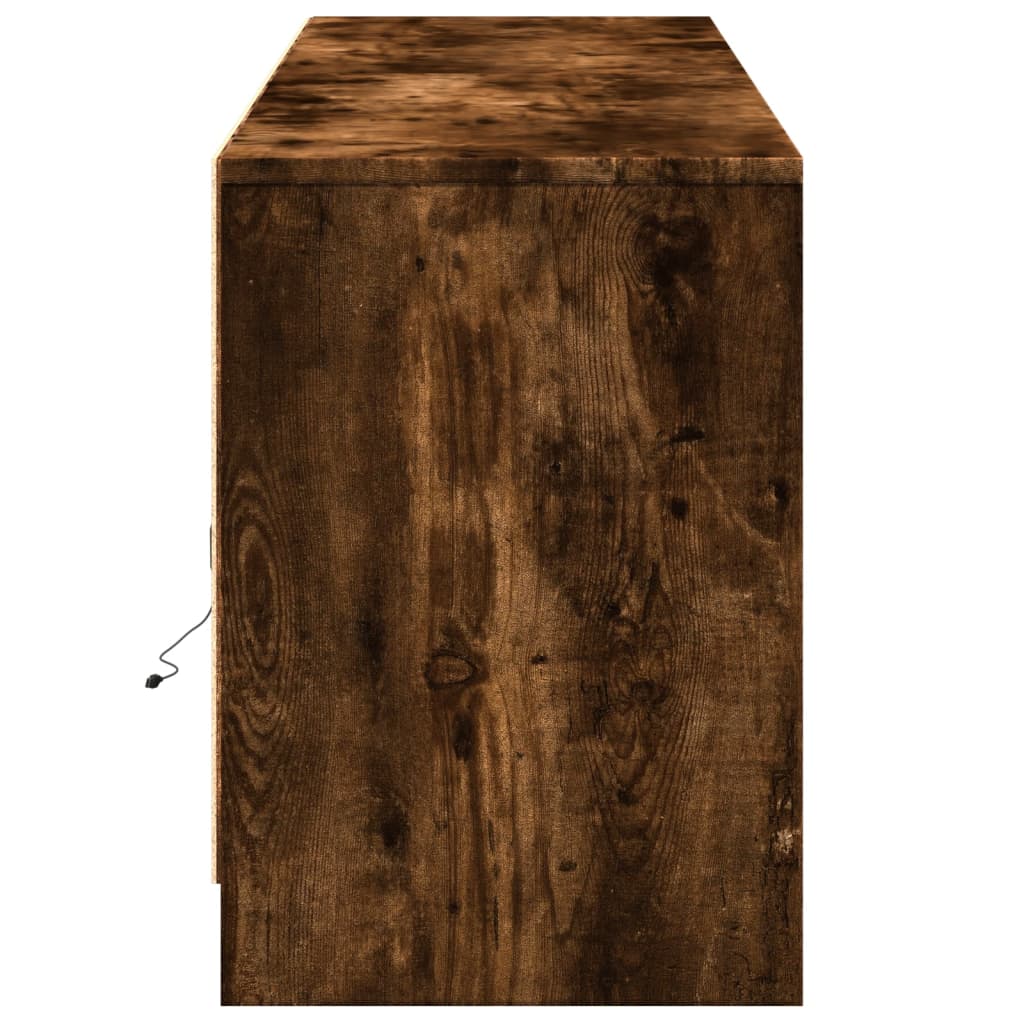 Modern Wooden 70 Inch TV Tele Stand Unit Cabinet With LED Lights & Storage
