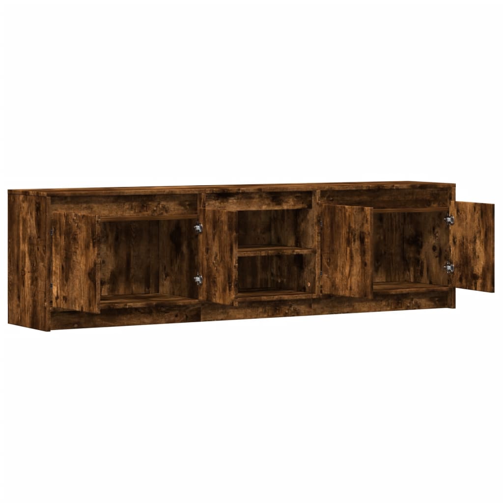 Modern Wooden 70 Inch TV Tele Stand Unit Cabinet With LED Lights & Storage