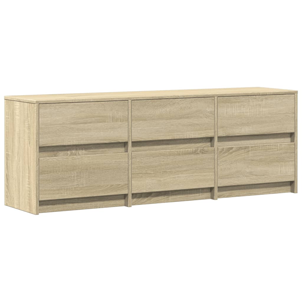 Modern Wooden 55 Inch TV Tele Stand Unit Cabinet With LED Lights & 6 Drawers