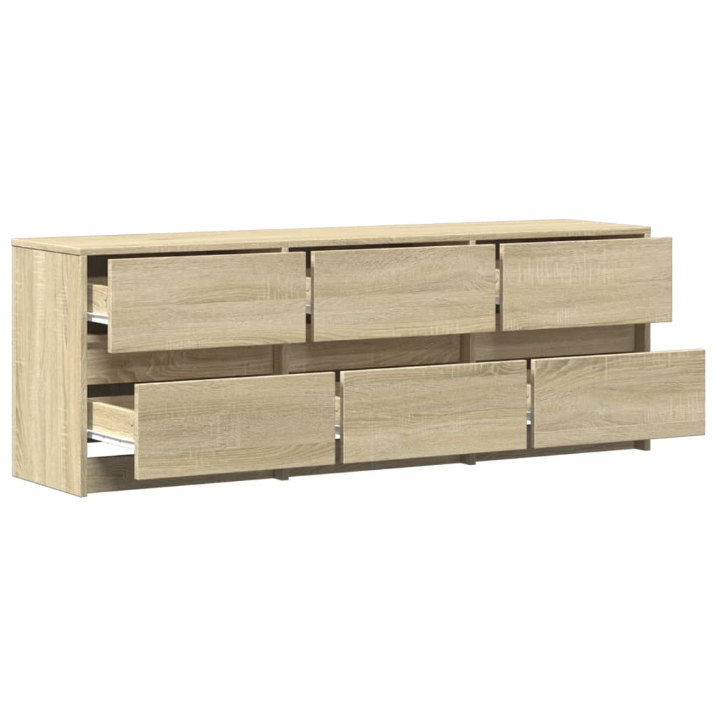 Modern Wooden 55 Inch TV Tele Stand Unit Cabinet With LED Lights & 6 Drawers