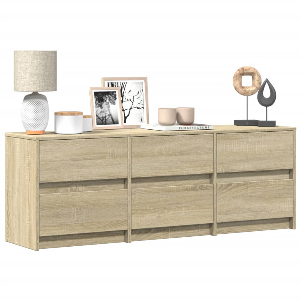 Modern Wooden 55 Inch TV Tele Stand Unit Cabinet With LED Lights & 6 Drawers