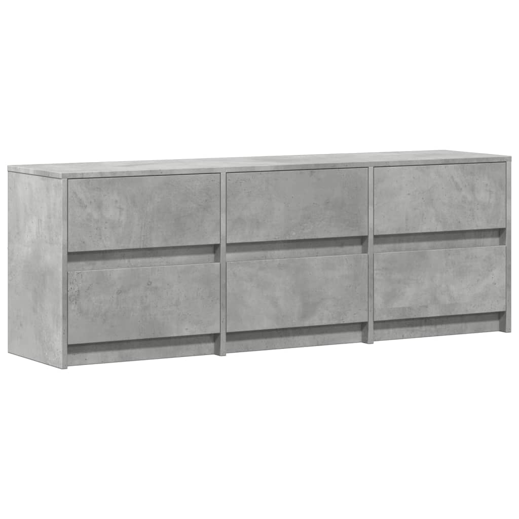 Modern Wooden 55 Inch TV Tele Stand Unit Cabinet With LED Lights & 6 Drawers