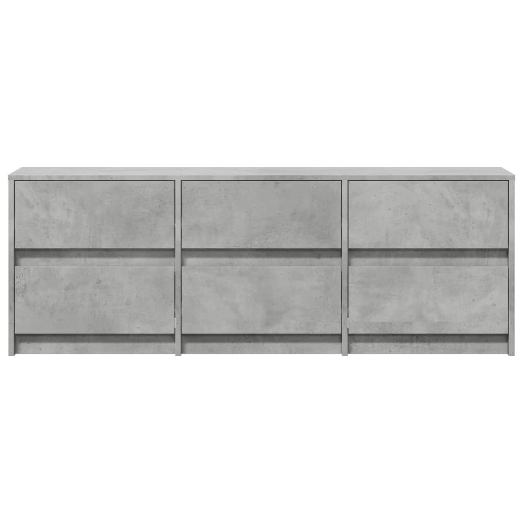 Modern Wooden 55 Inch TV Tele Stand Unit Cabinet With LED Lights & 6 Drawers