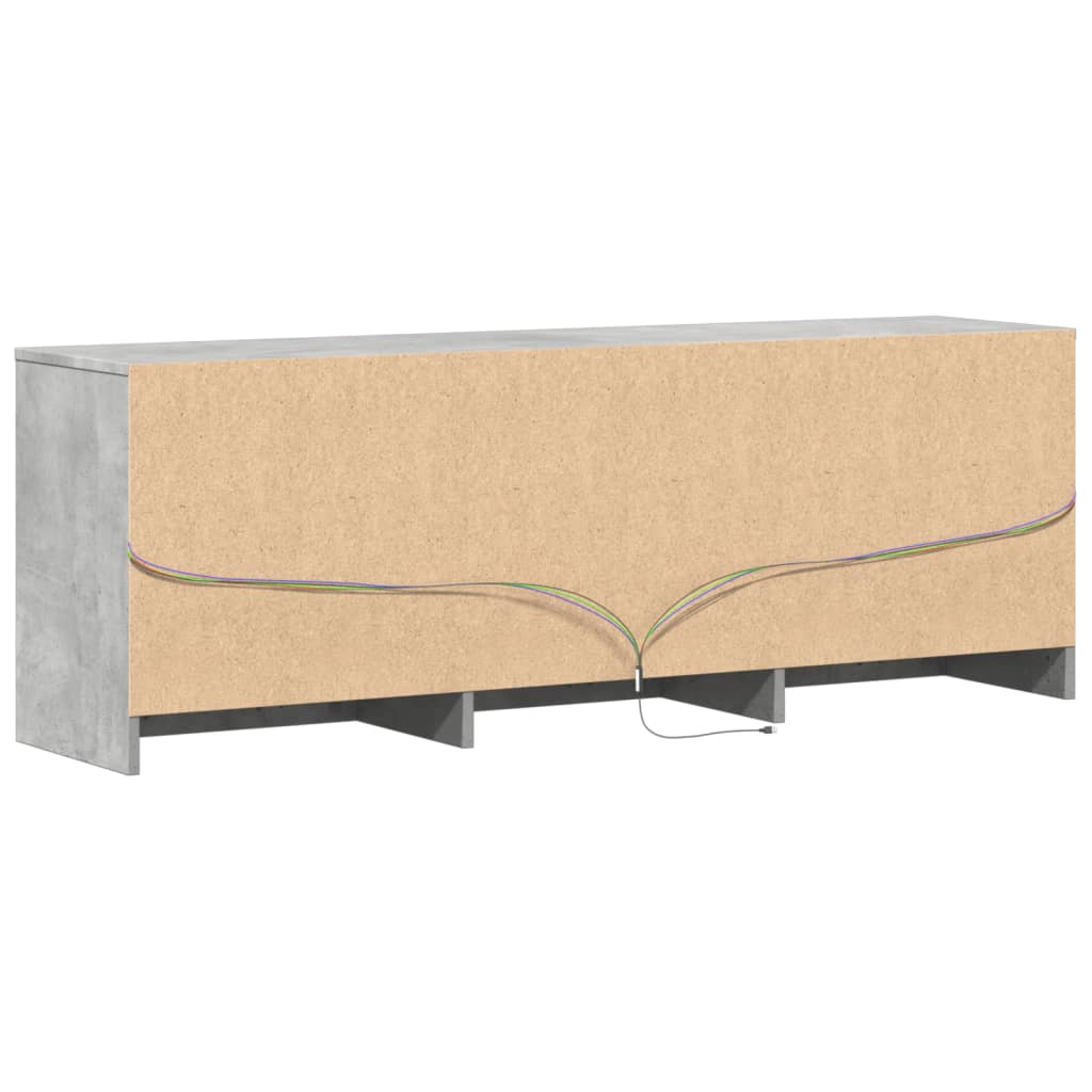 Modern Wooden 55 Inch TV Tele Stand Unit Cabinet With LED Lights & 6 Drawers