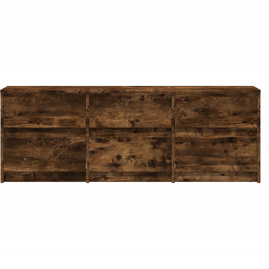 Modern Wooden 55 Inch TV Tele Stand Unit Cabinet With LED Lights & 6 Drawers