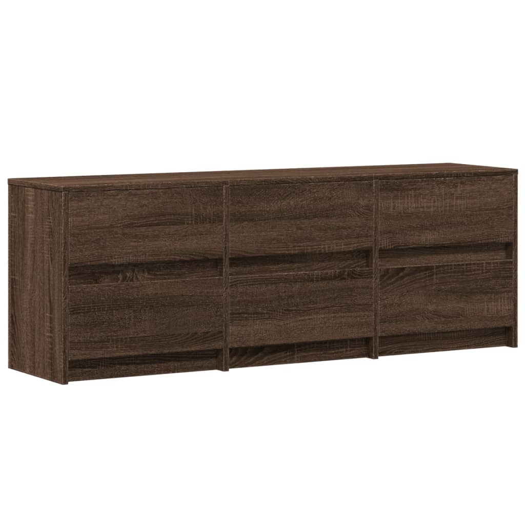 Modern Wooden 55 Inch TV Tele Stand Unit Cabinet With LED Lights & 6 Drawers