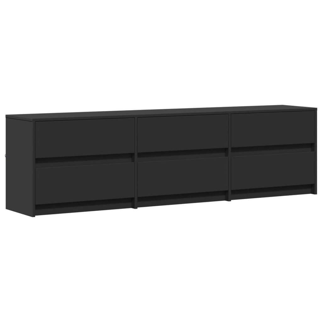 Modern Wooden 71 Inch TV Tele Stand Unit Cabinet With LED Lights & Storage Drawers