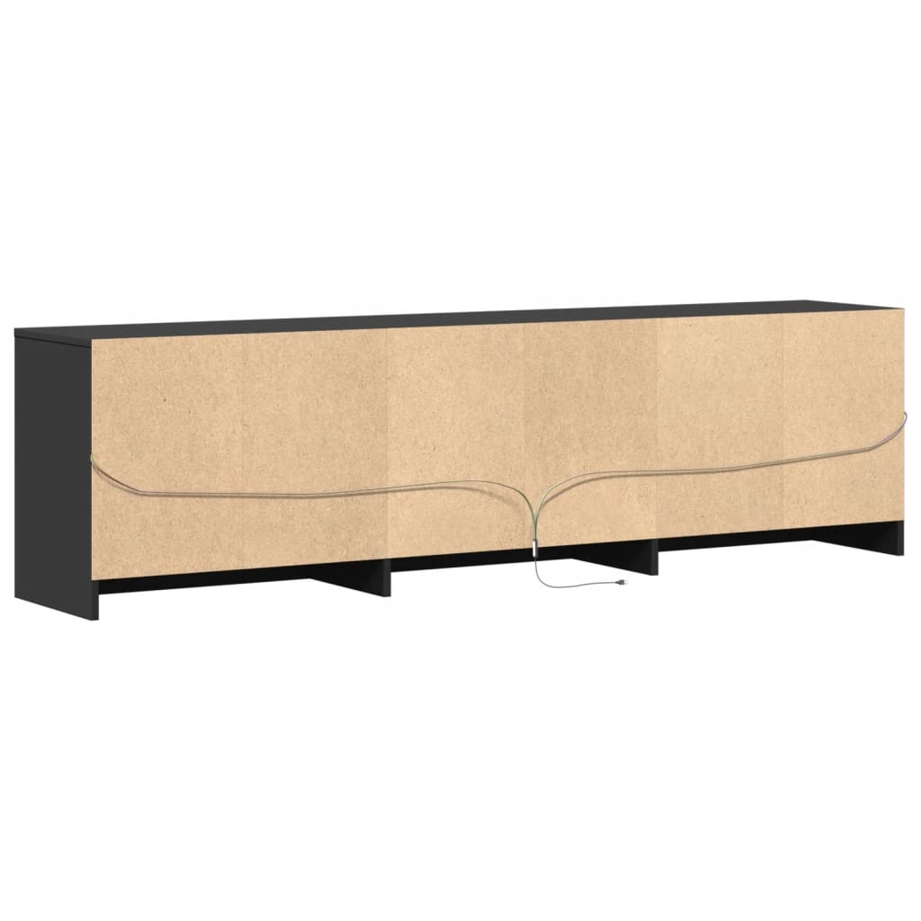 Modern Wooden 71 Inch TV Tele Stand Unit Cabinet With LED Lights & Storage Drawers