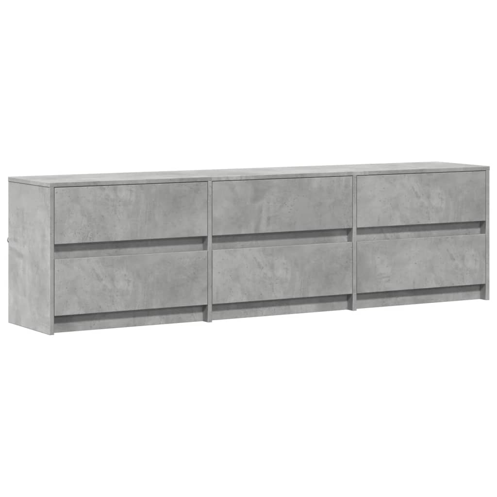 Modern Wooden 71 Inch TV Tele Stand Unit Cabinet With LED Lights & Storage Drawers