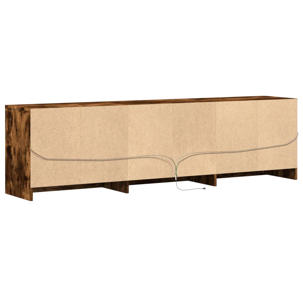 Modern Wooden 71 Inch TV Tele Stand Unit Cabinet With LED Lights & Storage Drawers
