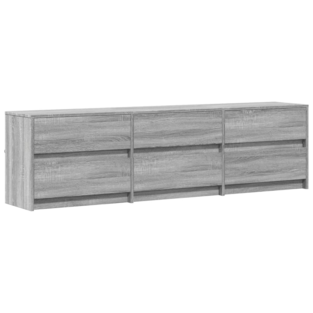Modern Wooden 71 Inch TV Tele Stand Unit Cabinet With LED Lights & Storage Drawers