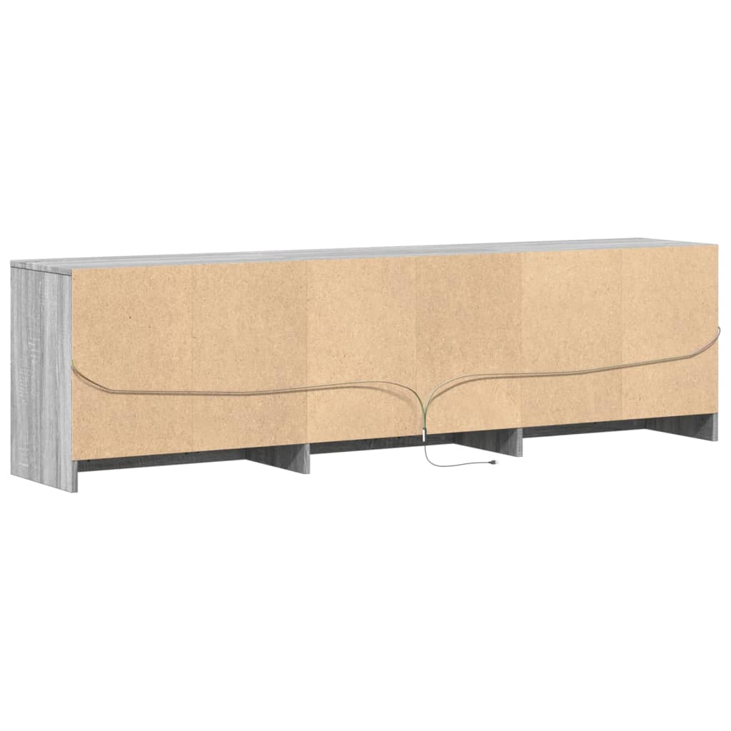 Modern Wooden 71 Inch TV Tele Stand Unit Cabinet With LED Lights & Storage Drawers