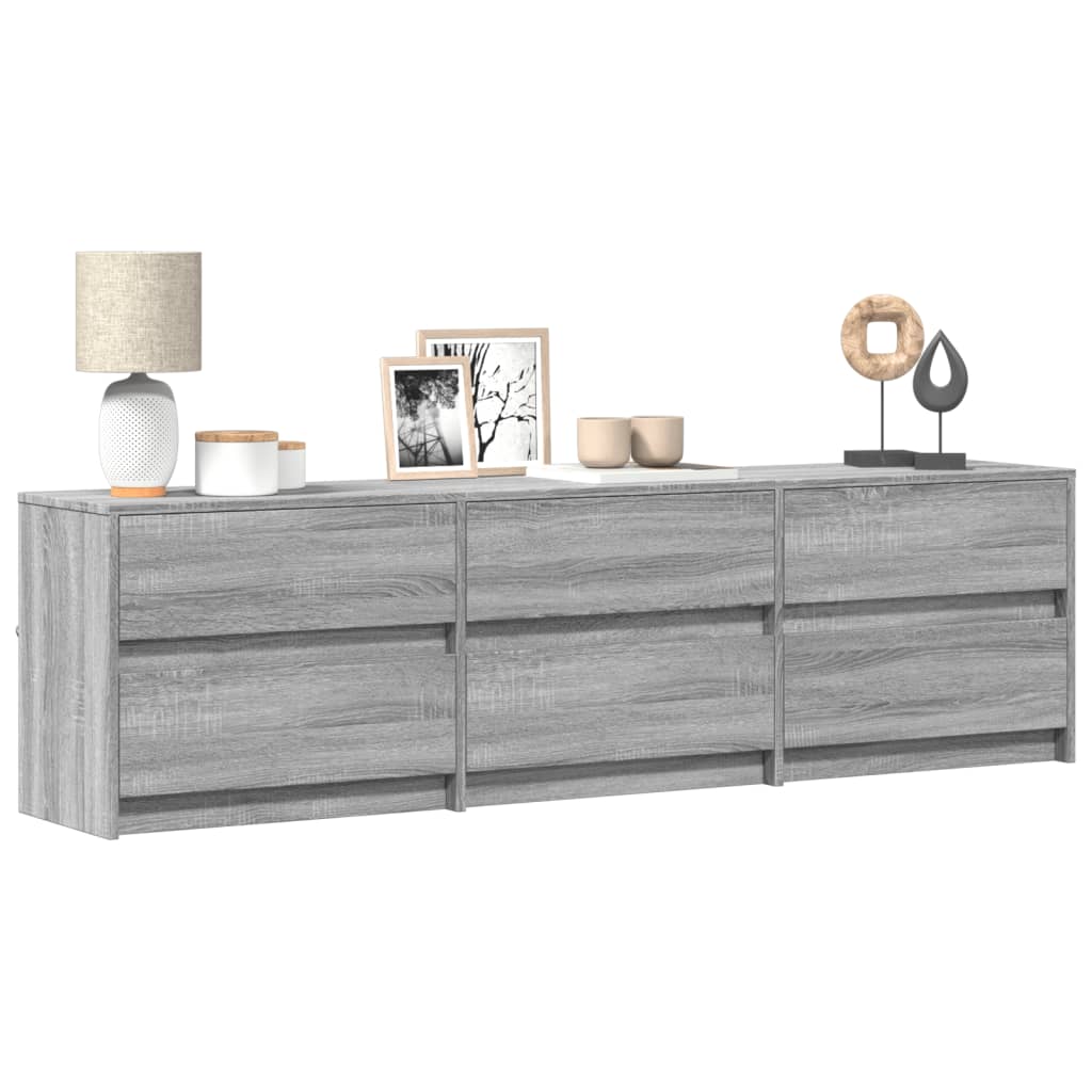 Modern Wooden 71 Inch TV Tele Stand Unit Cabinet With LED Lights & Storage Drawers
