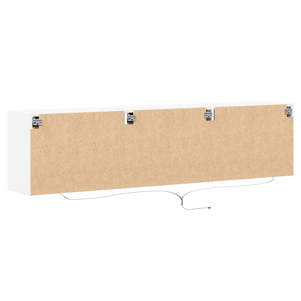 TV Wall Cabinet with LED White 180x31x45 cm