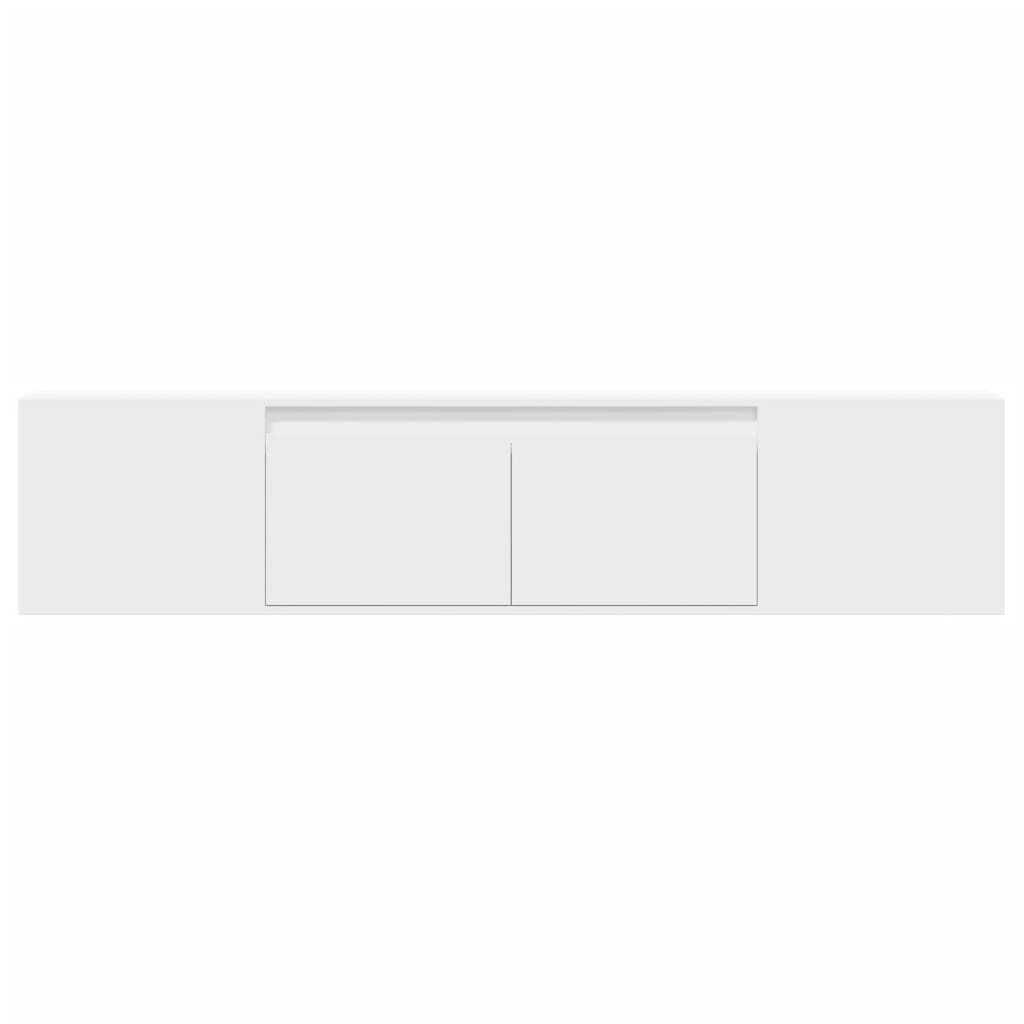 TV Wall Cabinet with LED White 180x31x39.5 cm