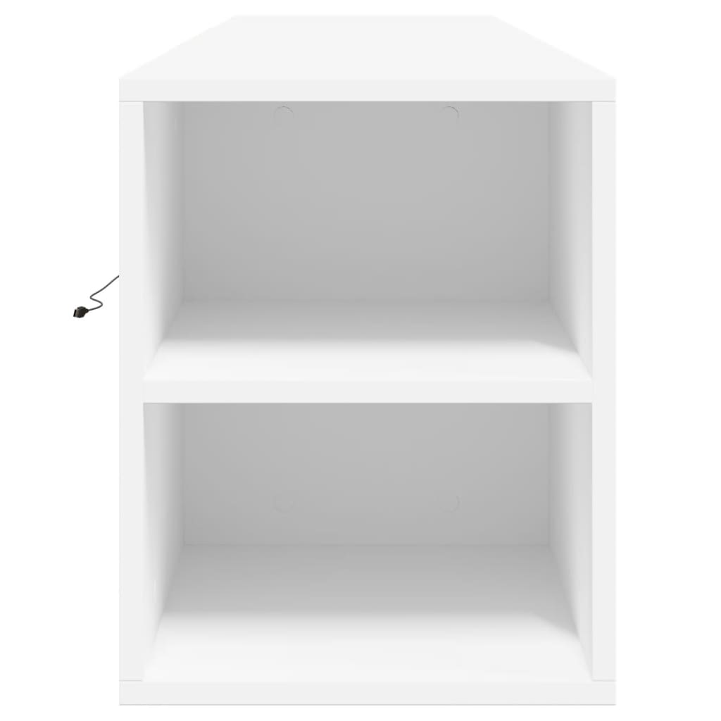 TV Wall Cabinet with LED White 180x31x39.5 cm
