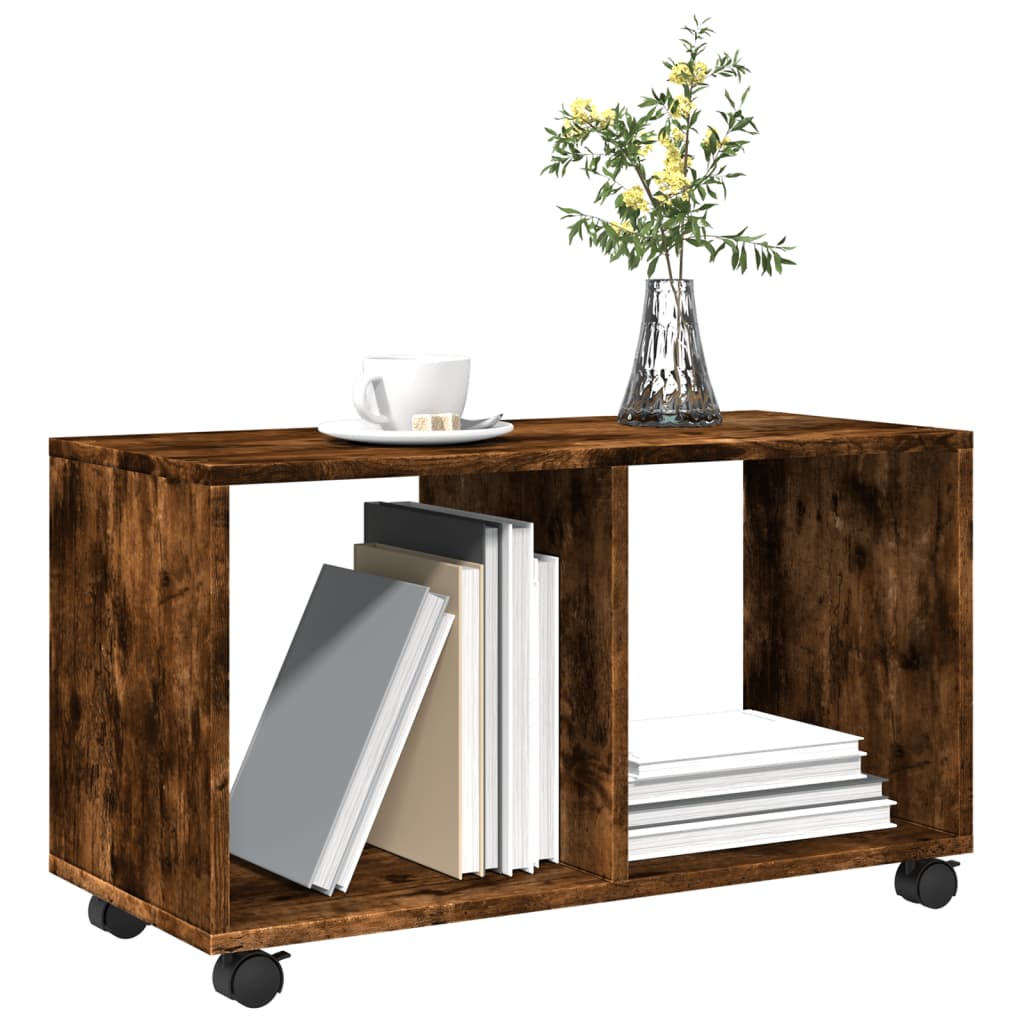  Rolling Cabinet Smoked Oak 72x33x42.5 cm Engineered Wood