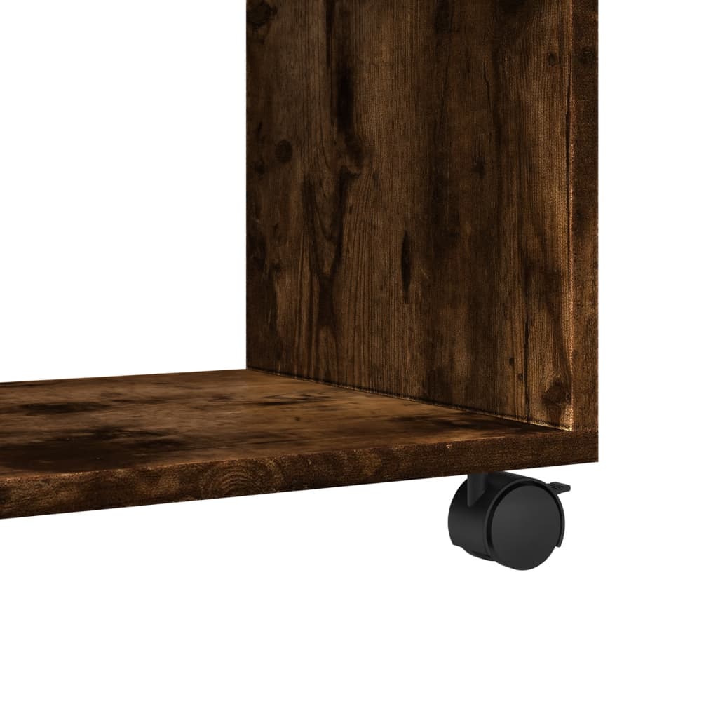  Rolling Cabinet Smoked Oak 72x33x42.5 cm Engineered Wood