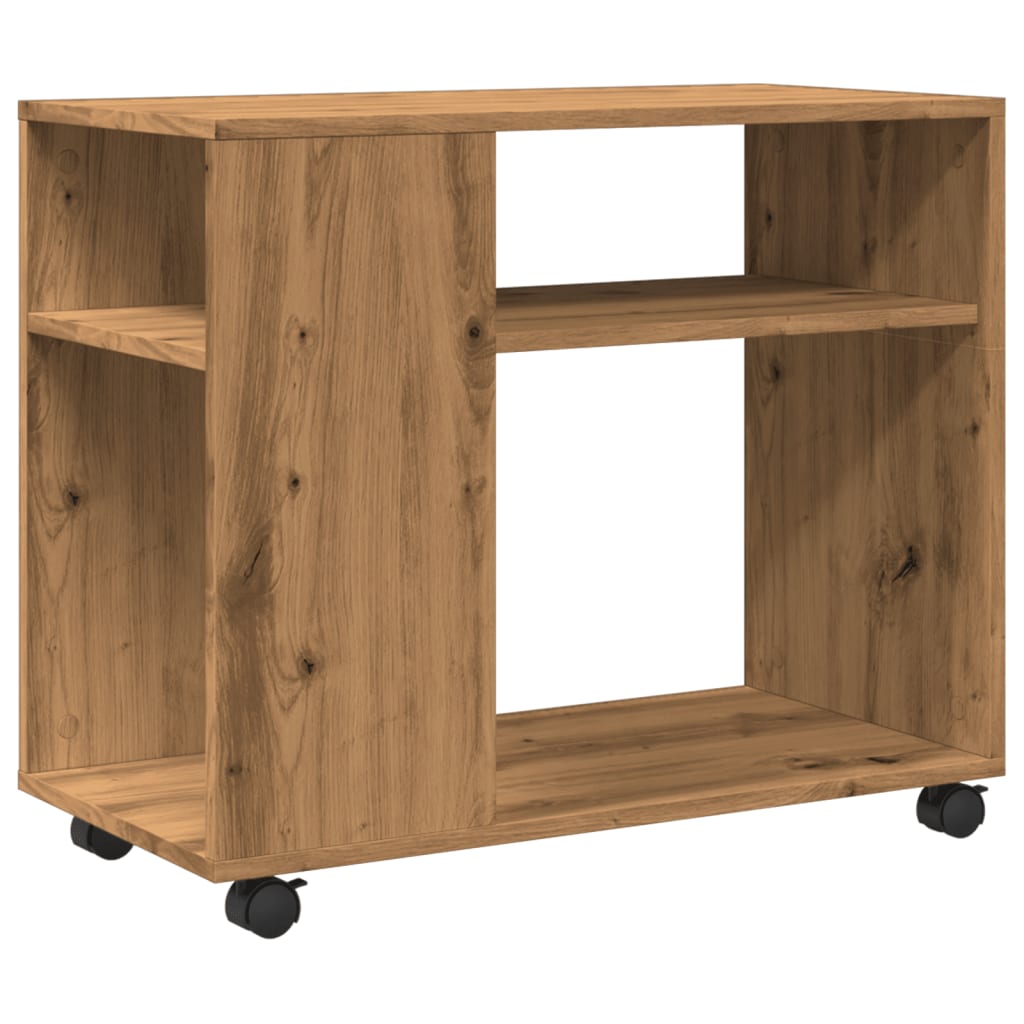 Side Table with Wheels Artisian Oak 70x35x60 cm Engineered Wood