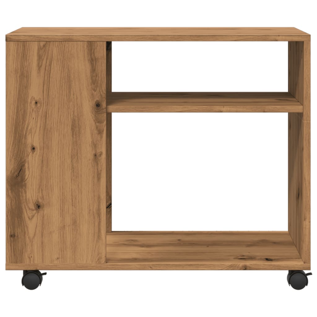 Side Table with Wheels Artisian Oak 70x35x60 cm Engineered Wood