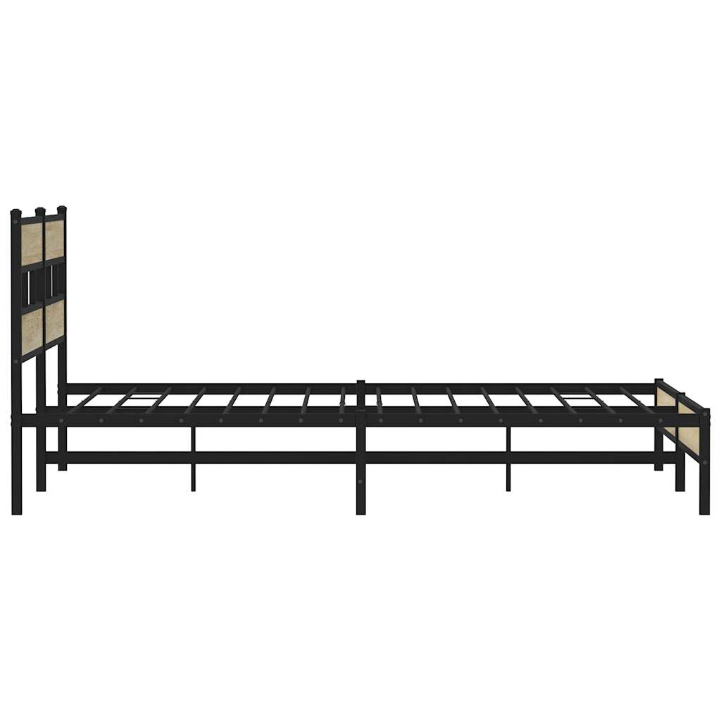 Metal Bed Frame without Mattress Sonoma Oak 193x203 cm