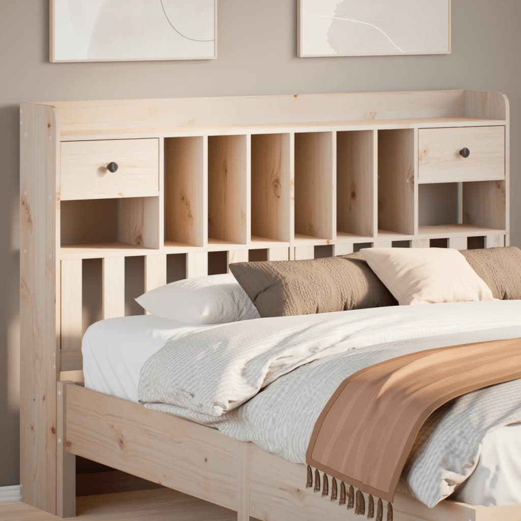 Headboard with Storage 150 cm Solid Wood Pine