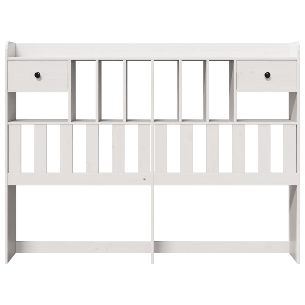 Headboard with Storage White 150 cm Solid Wood Pine