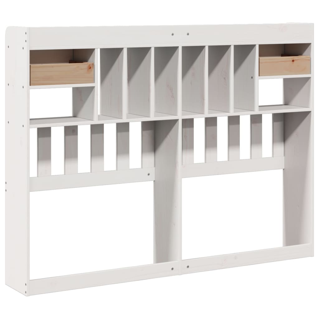 Headboard with Storage White 150 cm Solid Wood Pine