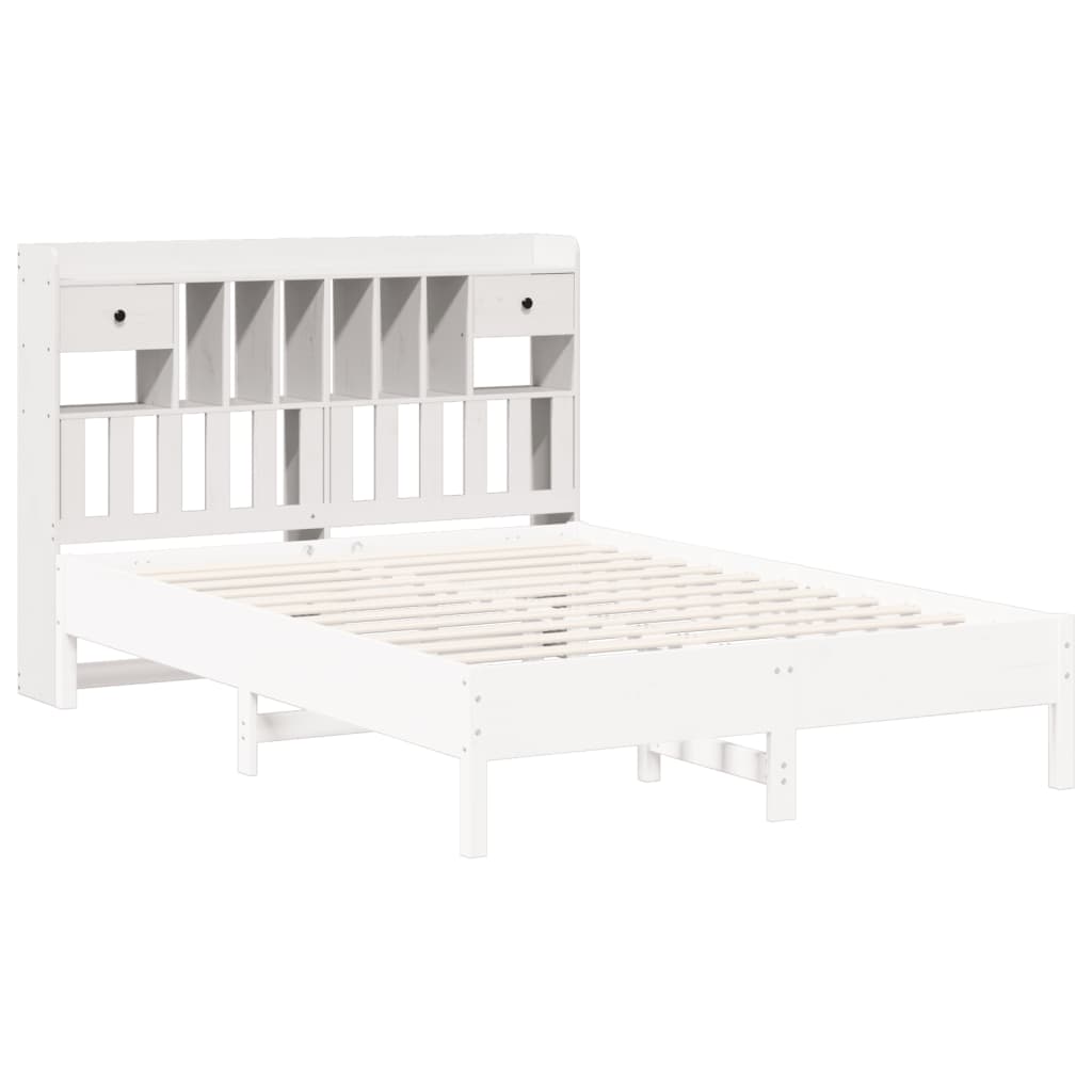 Headboard with Storage White 150 cm Solid Wood Pine