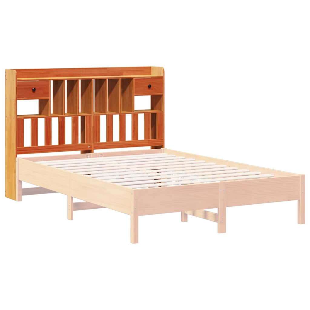 Headboard with Storage Wax Brown 150 cm Solid Wood Pine