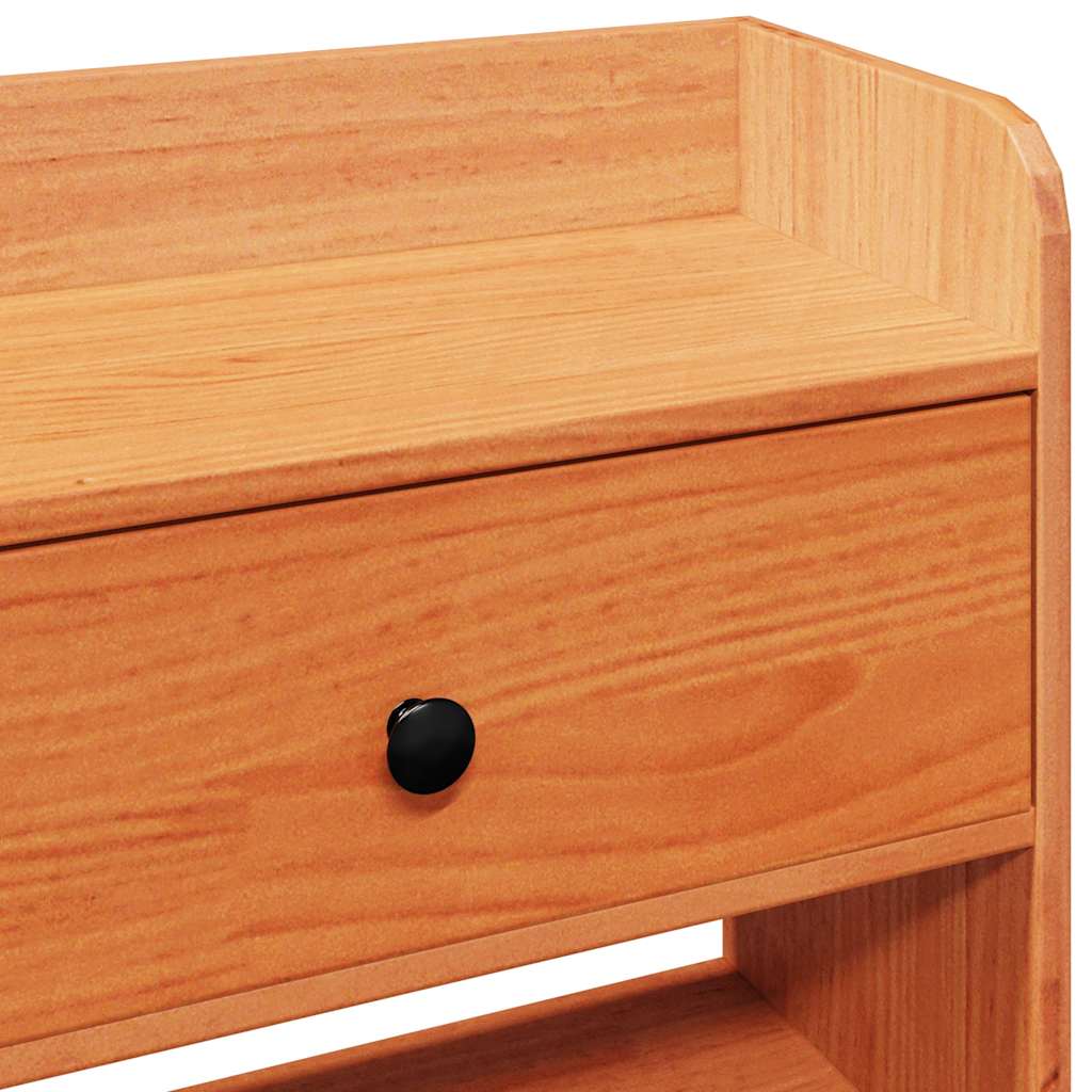 Headboard with Storage Wax Brown 150 cm Solid Wood Pine
