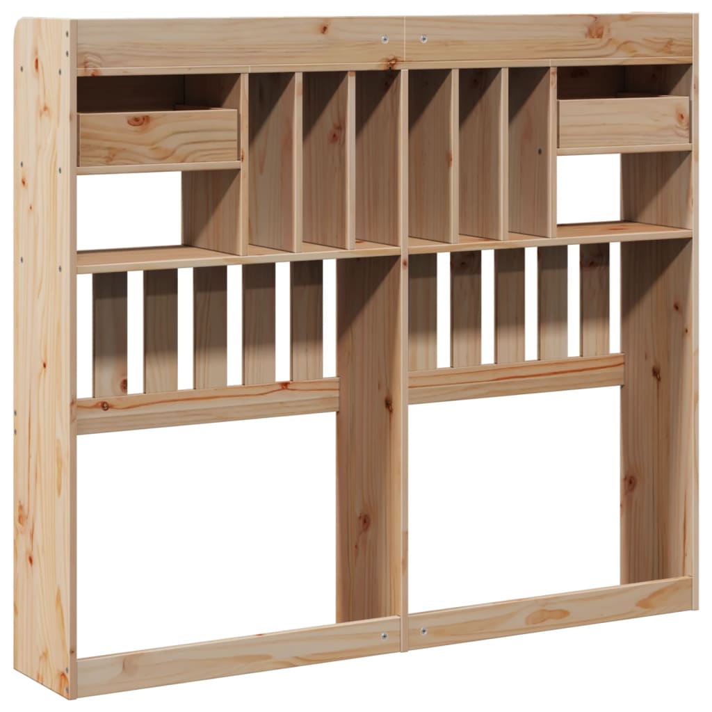Headboard with Storage 135 cm Solid Wood Pine
