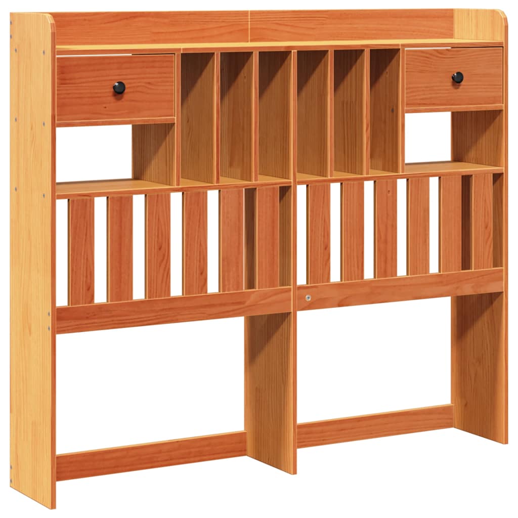 Headboard with Storage Wax Brown 120 cm Solid Wood Pine
