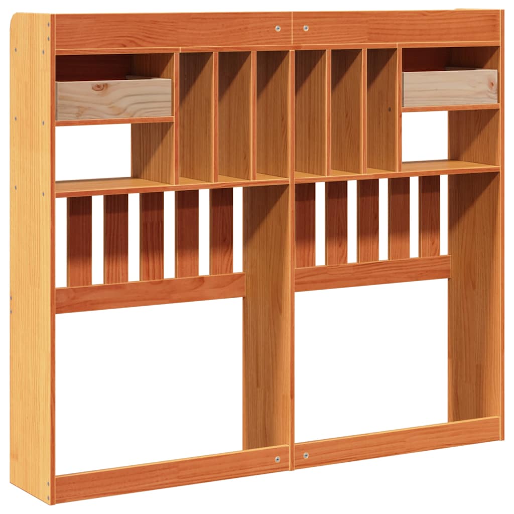 Headboard with Storage Wax Brown 120 cm Solid Wood Pine