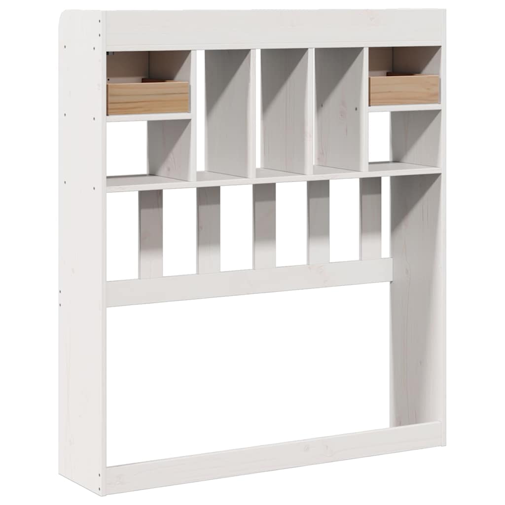Headboard with Storage White 90 cm Solid Wood Pine