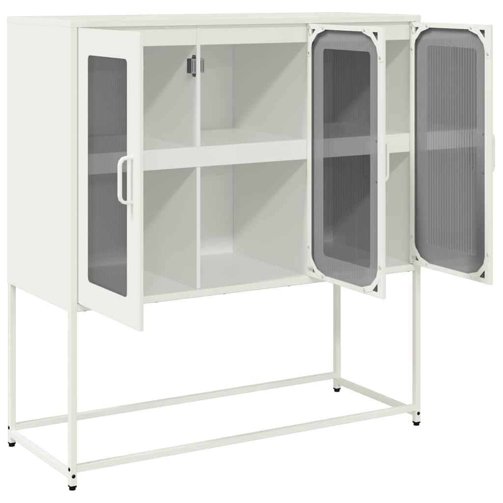 Sideboard White 100.5x39x107 cm Cold-rolled Steel