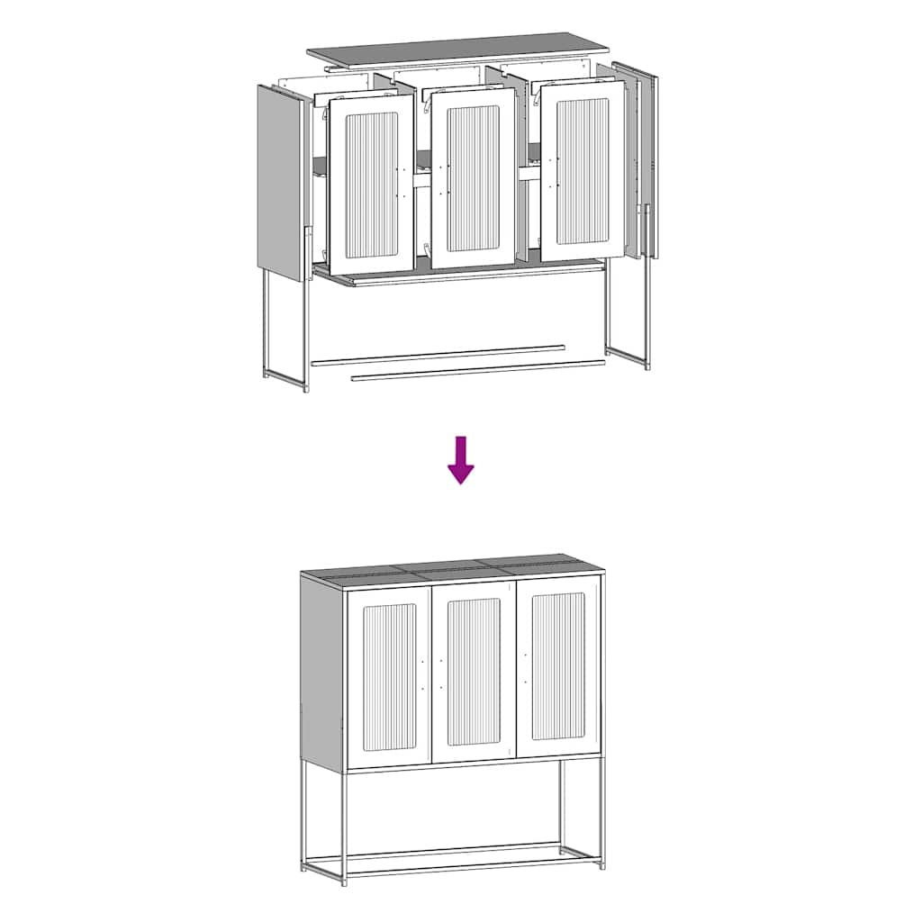 Sideboard White 100.5x39x107 cm Cold-rolled Steel