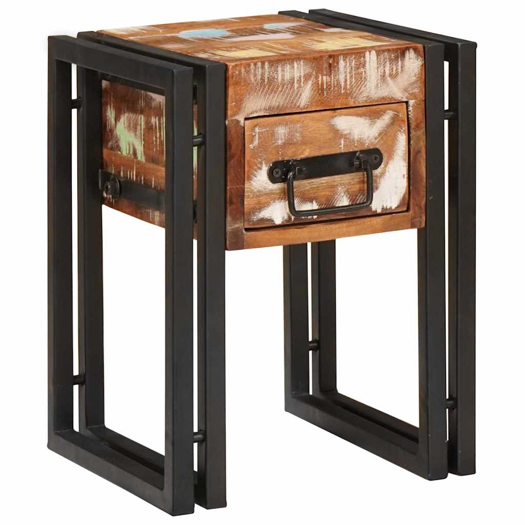 End Table Other 30 x 30 x 40 cm Solid reclaimed wood and Metal