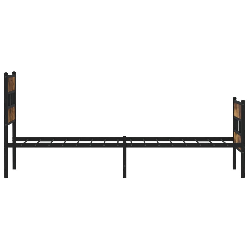 Industrial Wooden Single Size 90cm Bed Frame Base With Headboard & Footboard