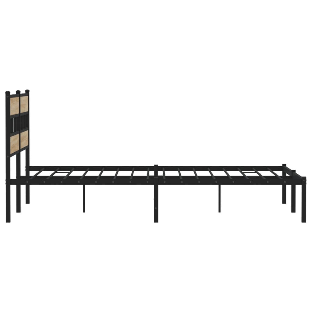 Metal Bed Frame without Mattress Sonoma Oak 183x213 cm