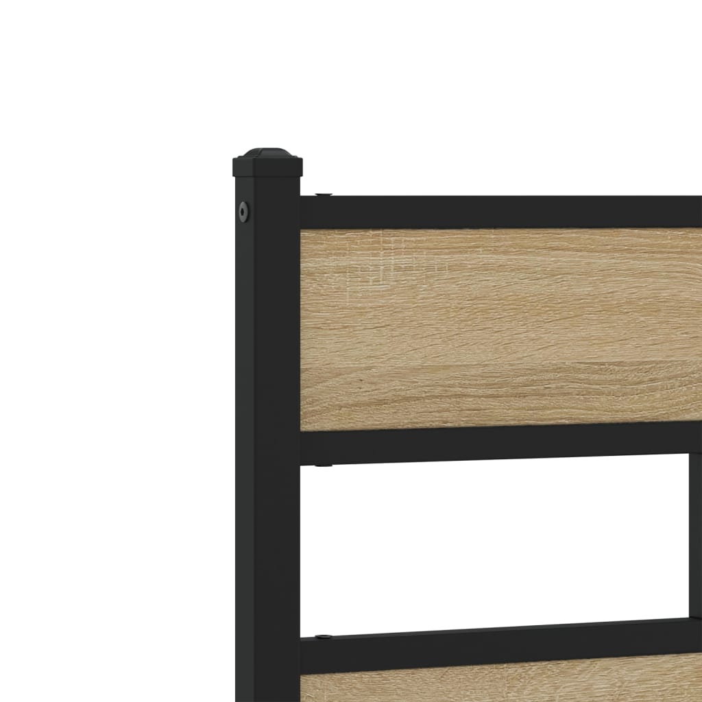 Industrial Wooden Single Size 90cm Bed Frame Base With Headboard & Footboard