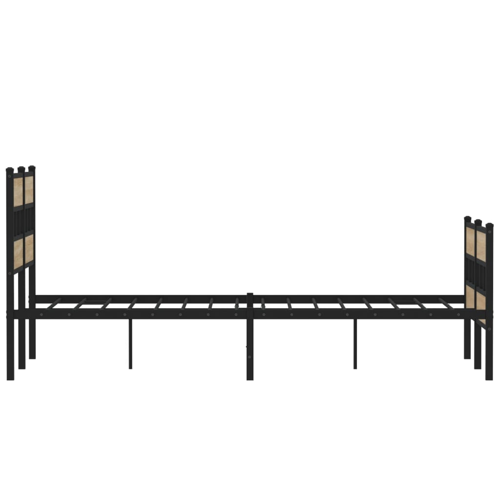 Metal Bed Frame without Mattress Sonoma Oak 120x200 cm