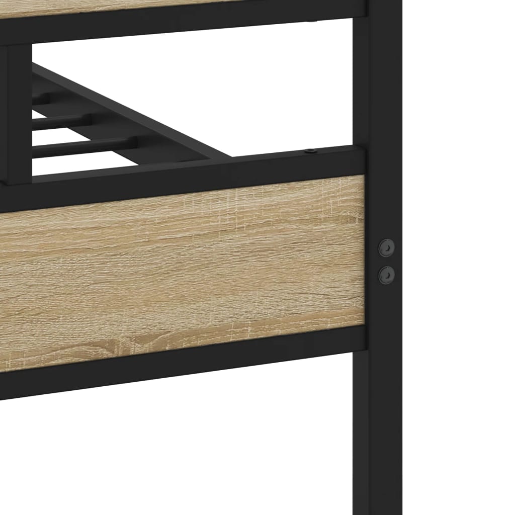 Metal Bed Frame without Mattress Sonoma Oak 120x200 cm