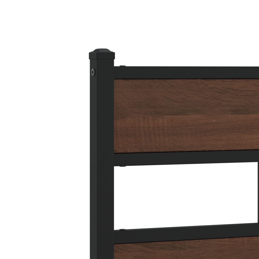 Bed Frame without Mattress with Headboard Brown Oak 75x190 cm Small Single