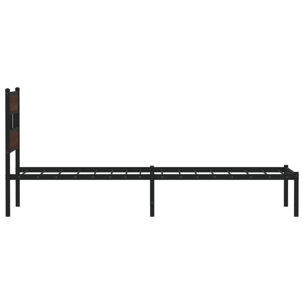 Bed Frame without Mattress with Headboard Brown Oak 100x190 cm